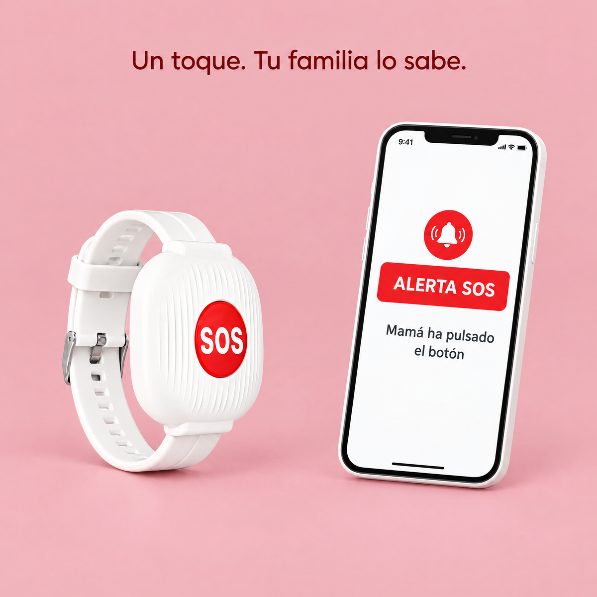 Pulsera SOS y alerta en el móvil